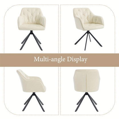 Eetkamerstoelen – Stoelen – Kuipstoelen – Fauteuils – Design Stoelen – Set Van 2 – Velvet Bekleding – Metalen Kruispoot