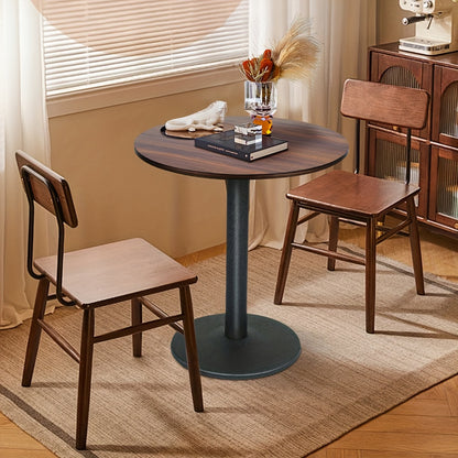 60x60x72cm Round Pedestal Table - 4-Seater Commercial Grade Solid Wood Modern Dining Table with Sturdy Central Base, Space-Saving Design for Restaurants, Cafes, Bistros & Home Use - Indoor Round Table for Small Spaces, Durabl