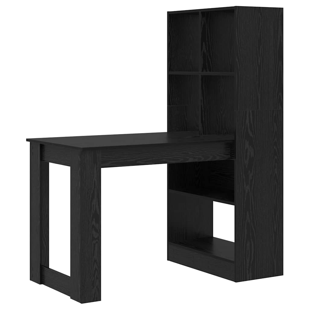 Bureau – Bureautafel – Werktafel – Computertafel – Schrijftafel – Zwart Eiken – Krasbestendig – Met Opbergruimte