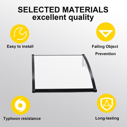 Aluminium Zonnescherm – Uitbreekbaar Zonnescherm – Deurzonnescherm – Raamzonnescherm – Balkonoverkapping – 100x203 cm – Duurzaam Aluminium Frame – Waterafvoer Goot