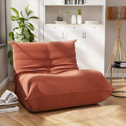 Vloerbank – Zitzak – Loungestoel – Fauteuil – Bank – Corduroy Stof – Memory Foam Vulling – Compact En Opvouwbaar