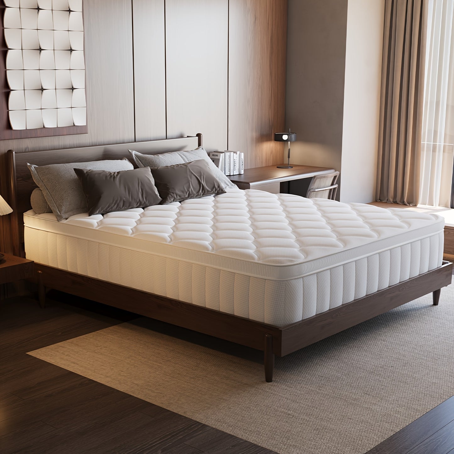 Matras – Pocketveringmatras – Binnenveringsmatras – Logeermatras – Tweepersoonsmatras – 90x190 cm – 25 cm Hoog – Medium Stevig Met Zijdeachtige Tijk