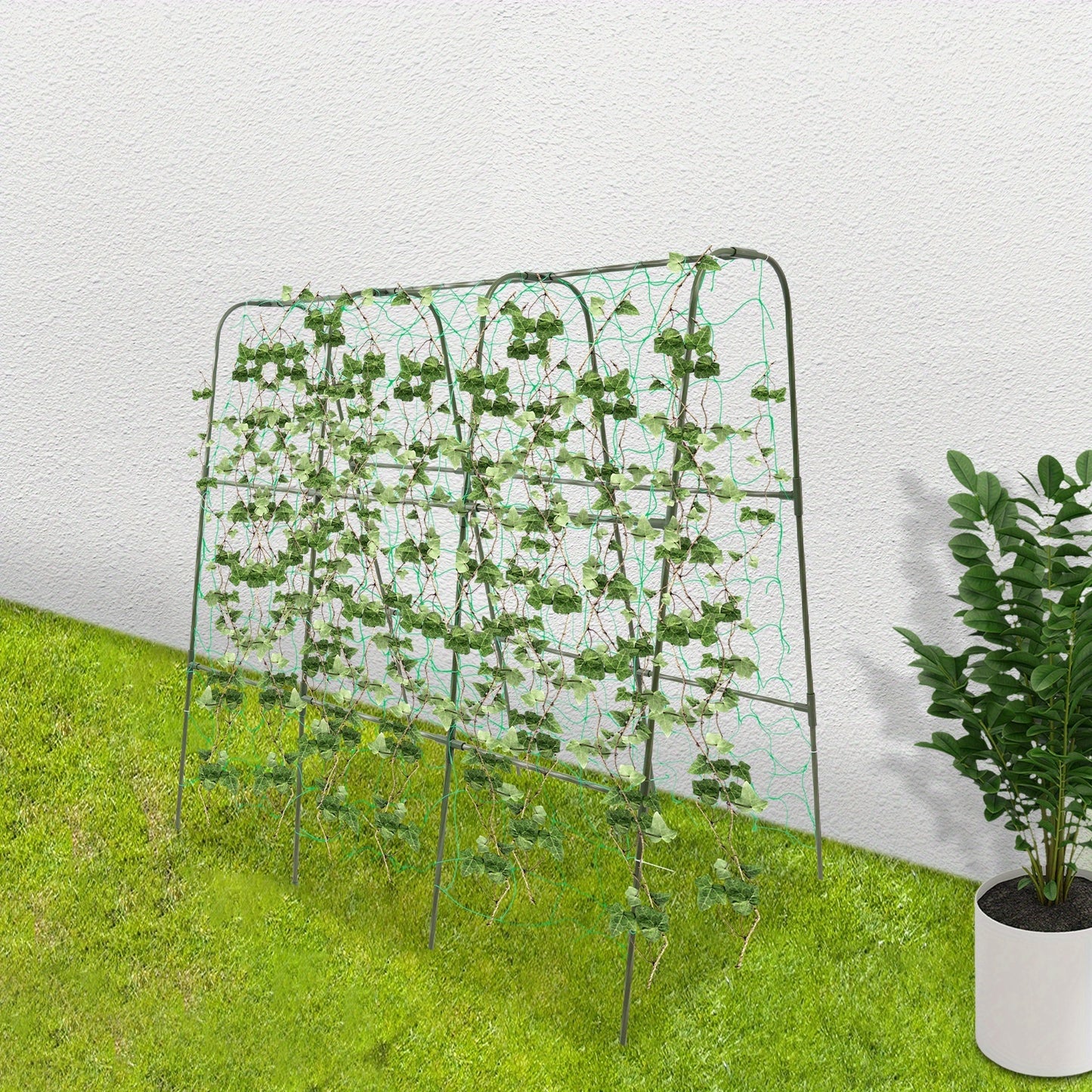 Tuinboog – Rozenboog – Klimboog – Plantenboog – Rankhulp – Stalen Klimtuinboog 120x120 cm – PE-Gecoate Buis – Stevige Poten – Weerbestendig Groen