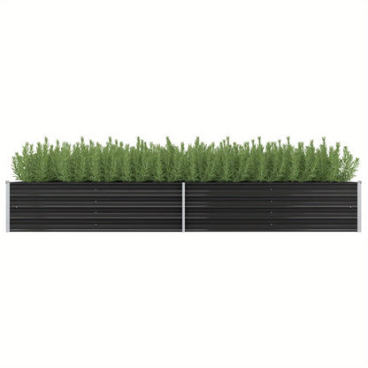 Tuinbak – Verhoogd Plantenbed – Bloembak – Groenbak – Plantenbak – Duurzaam Verzinkt Staal – Groot Formaat 320x80x45 cm – Weerbestendig Antraciet