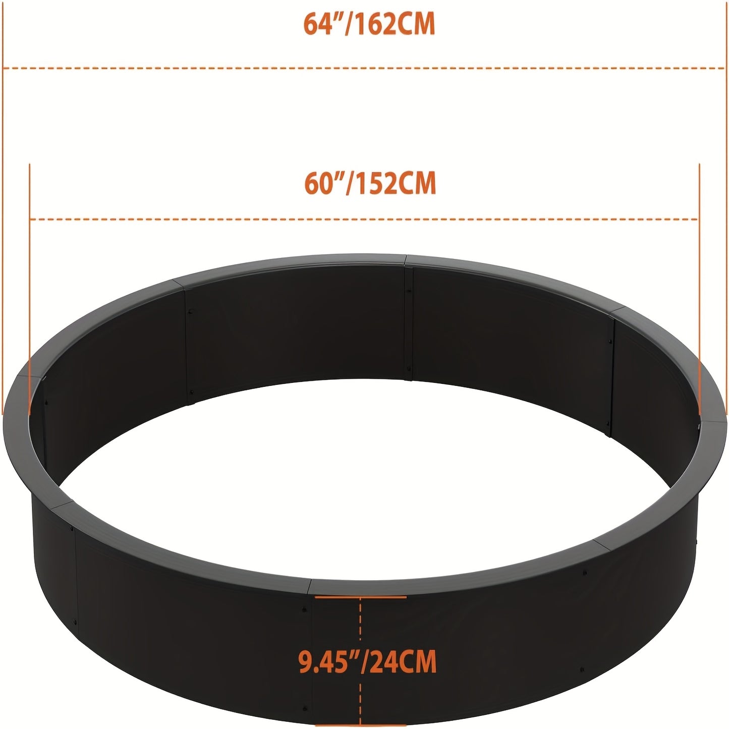 Vuurkorfring – Vuurkorfring – Vuurring – Tuinvuurring – Kampvuurring – 122 cm Diameter – Carbon Staal Met Roestwerende Coating – Eenvoudige Montage Zonder Gereedschap