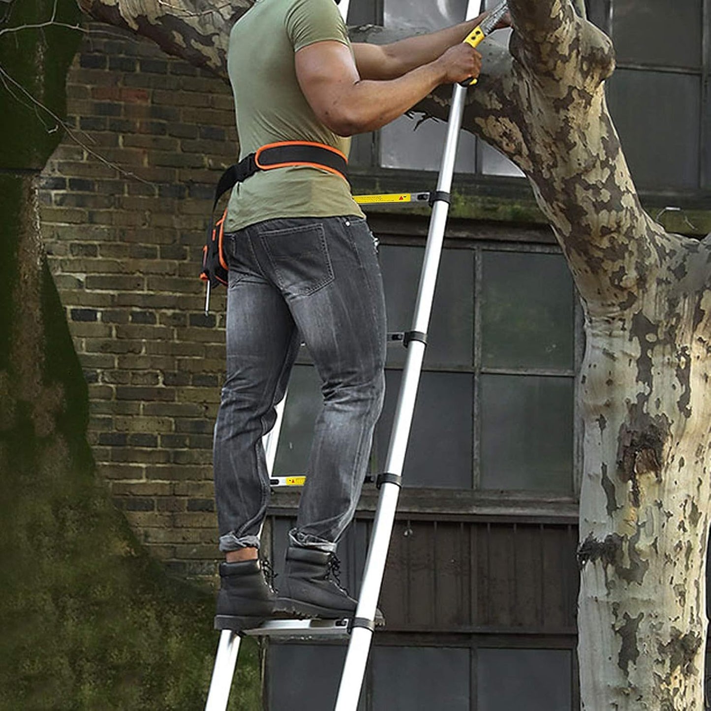 Aluminium ladder – Uitschuifladder – Telescopische ladder – Vouwladder – Trapladder – Verstelbare hoogte tot 5 meter – Antislip rubberen voeten