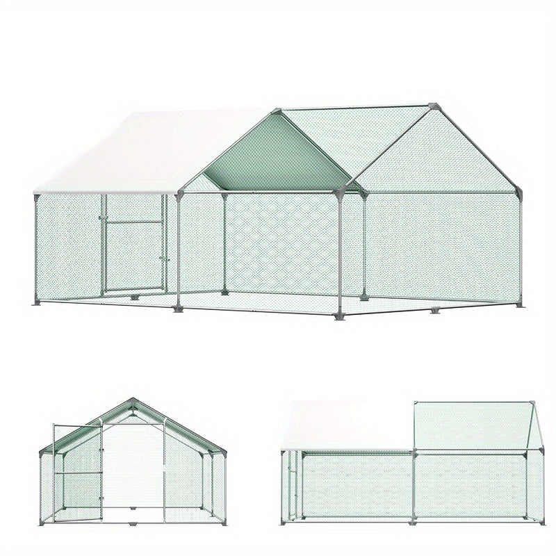 Extra Large Heavy-Duty Chicken Coop & Poultry pen - 3x4x2m Outdoor enclosure with Lockable Doors, Galvanized Frame & PE Roof - Spacious hen house for Chickens, Ducks, Rabbits, Goats - Easy Assembly, Predator-Proof Design, Ven