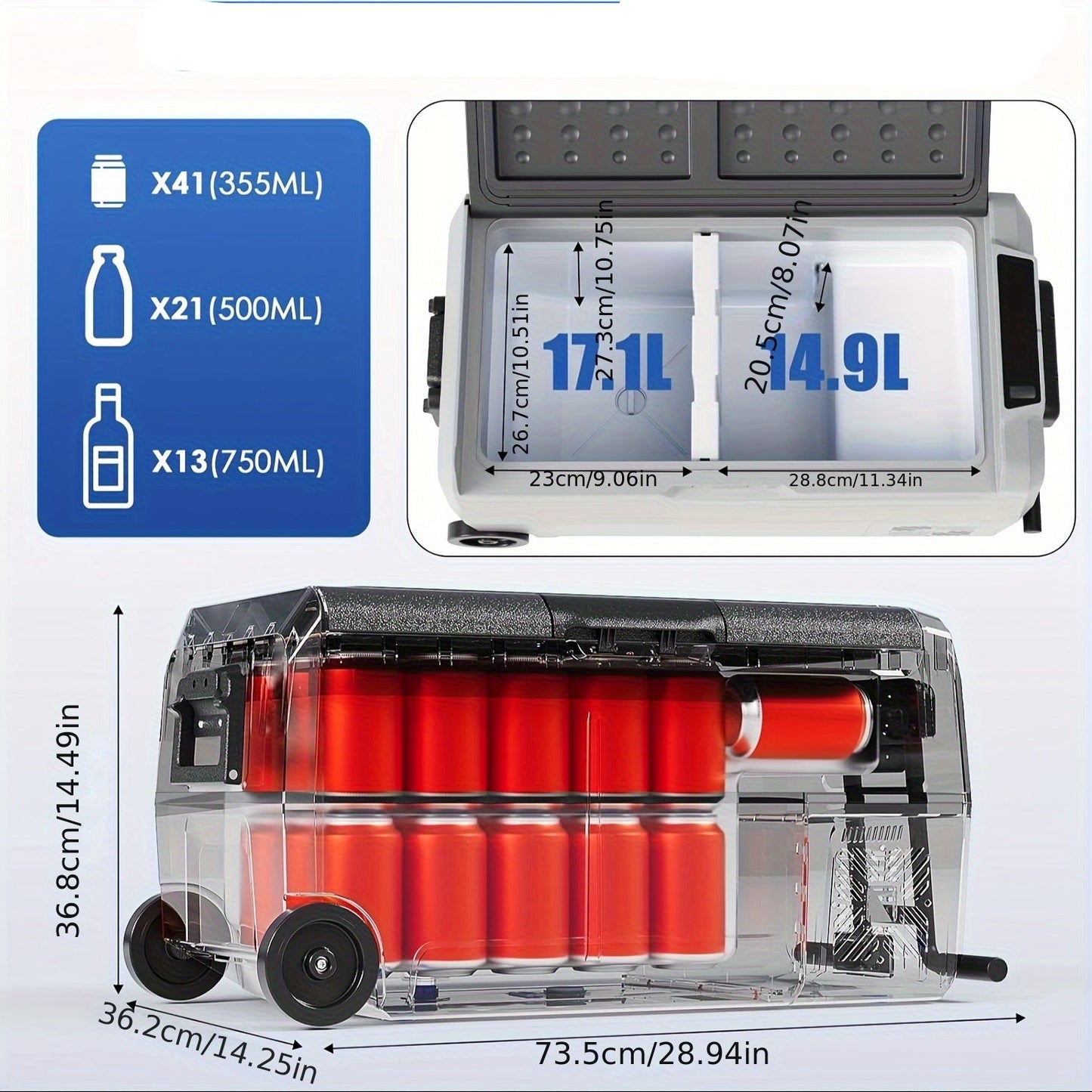 Draagbare Koelkast – Compressor Koelbox – Mobiele Koelbox – Mini Koelkast – Outdoor Koelkast – 32 Liter – Koelen Tot -20°C