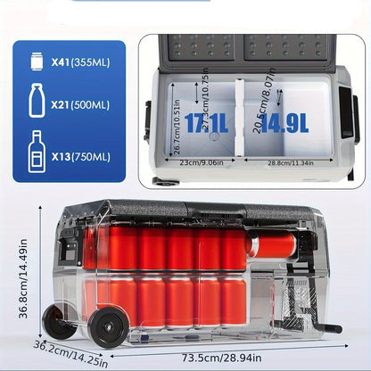 Draagbare Koelkast – Compressor Koelbox – Mobiele Koelbox – Mini Koelkast – Outdoor Koelkast – 32 Liter – Koelen Tot -20°C