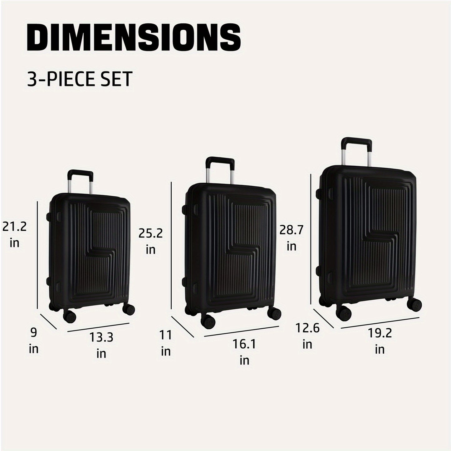 Kofferset – Reiskoffer Set – Trolley Koffers – Bagageset – Spinner Koffers – 3-delig 20/24/28 Inch – Duurzaam PP Materiaal – TSA Combinatieslot