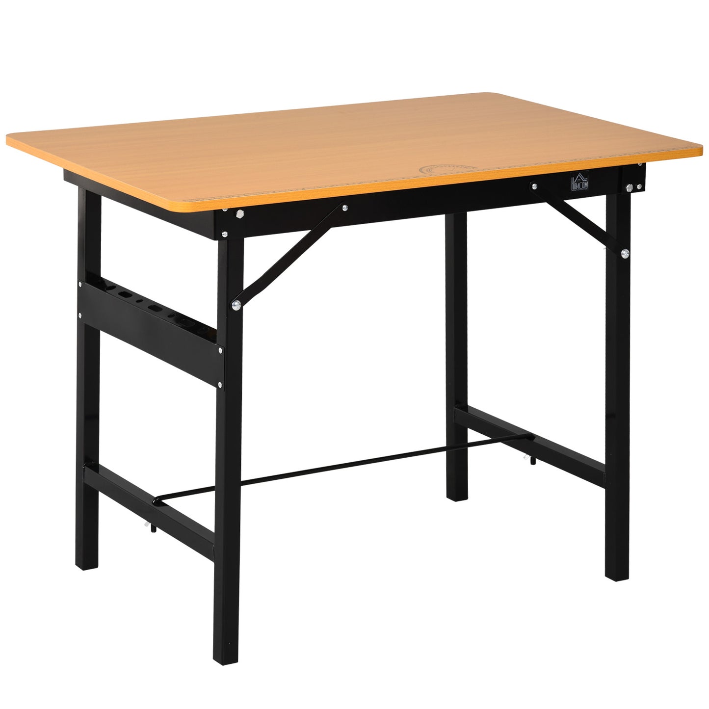 Werkbank – Klusbaantje – Werktafel – Opvouwbare Werkbank – Montagebank – Inklapbaar en Draagbaar – MDF Werkblad 100x60x75,5 cm Geel/Zwart