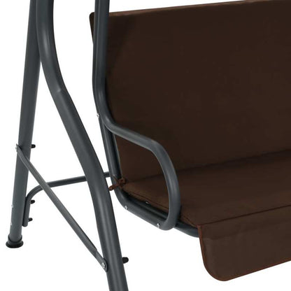 Swing Chair Coffee Brown 170x110x153 cm | Large Dimensions 170x110x153 cm · Sturdy Construction · Adjustable Seat Back · Modern Lounge Element for Gardens/Terraces