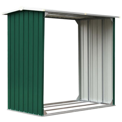 Heavy-Duty Metal Outdoor Storage Shed - 172x91x154cm Green Solid Structure with Ventilation Holes, Durable Weather-Resistant Design for Firewood, Tools & Garden Supplies - Multi-Purpose Organizer for Backyard, Patio, Garage,