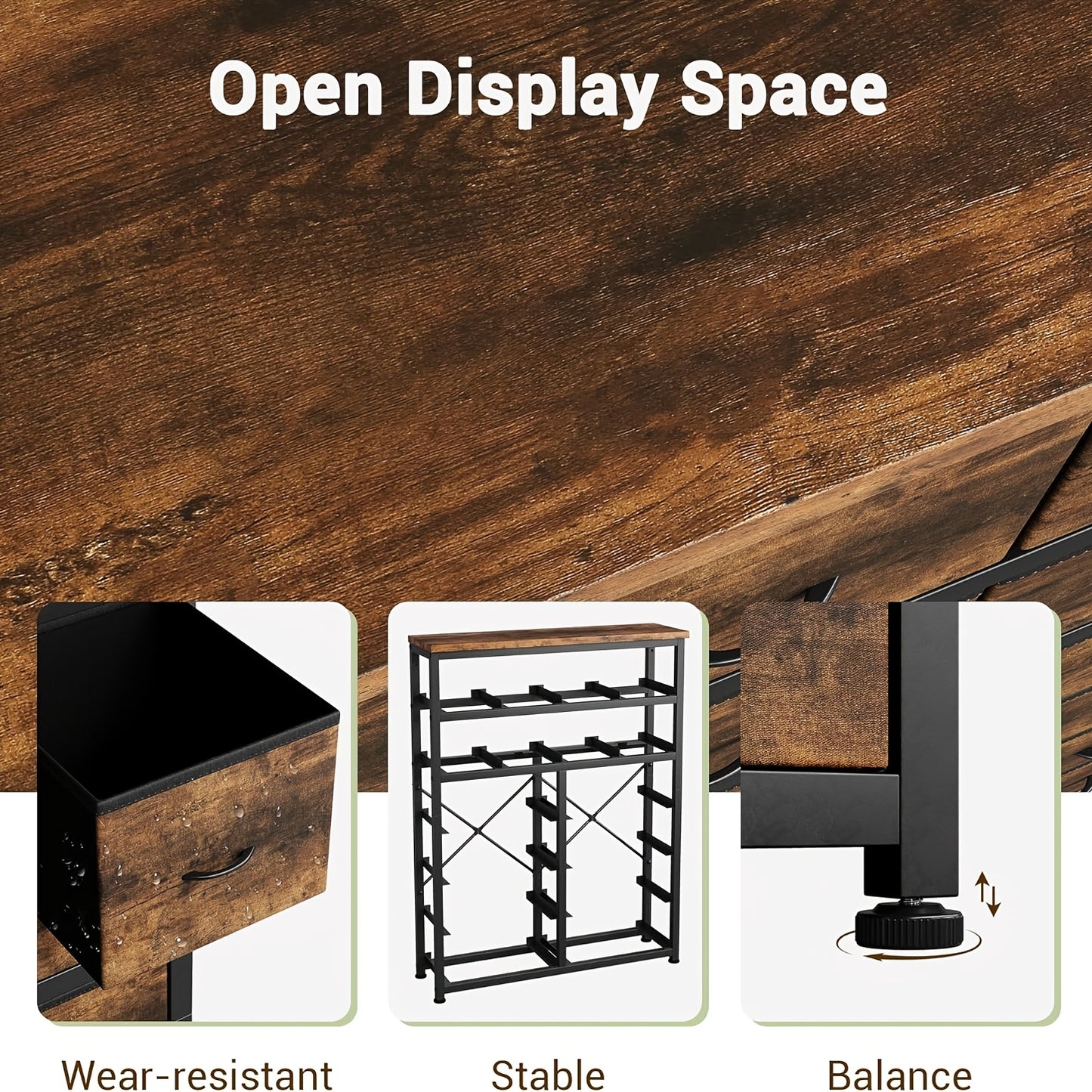 Ladeblok – Ladekast – Rolcontainer – Bureaukast – Archiefkast – 16 Lades – Stalen Frame met Houten Bovenblad – Compact 81x41x69 cm
