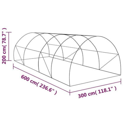 Kweekkas – Tuinkas – Broeikas – Serre – Kweekhuis – 600x300x200 cm – PE Mesh 140 g/m² – Gegalvaniseerd Stalen Frame
