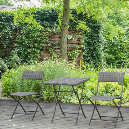 Bistroset – Tuinset – Balkonset – Tuinmeubel – Buitenmeubilair – Poly Rattan Stoelen – Rood Marmeren Tafel – Duurzaam & Weerbestendig