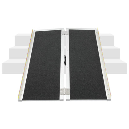 121.92cm Portable Ramp | Folding Handicap Ramp with Handle for Steps/Stairs/Scooter, Aluminum Alloy by NaMaSyo