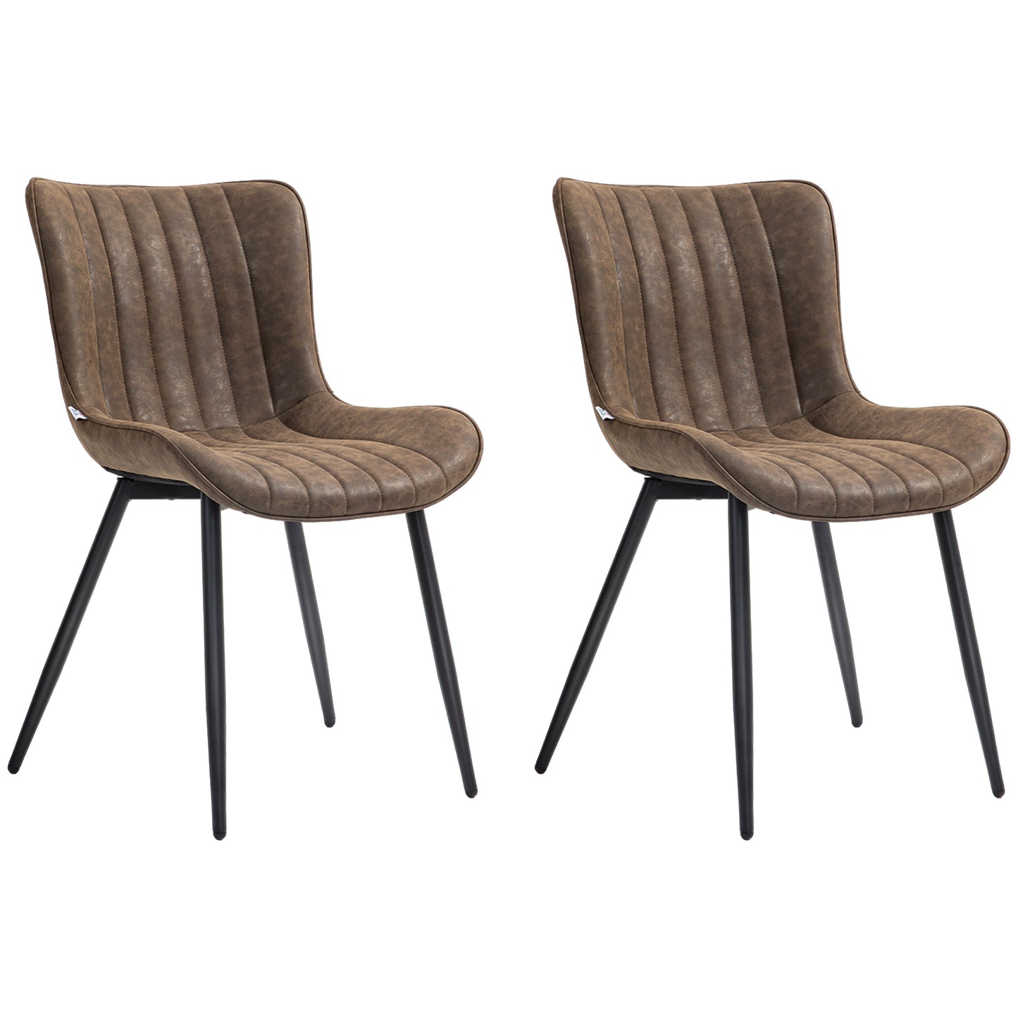 Eetkamerstoel – Stoel – Zitting – Armstoel – Kitchen Chair – Set van 2 – Synthetisch Leer – Verstelbare Metalen Poten