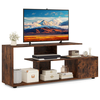 Tv-Kast – Tv-Meubel – Mediameubel – Lowboard – Tv-Stand – Voor Tv’s Tot 55 Inch – Asymmetrisch Design – Stevig Houtmateriaal