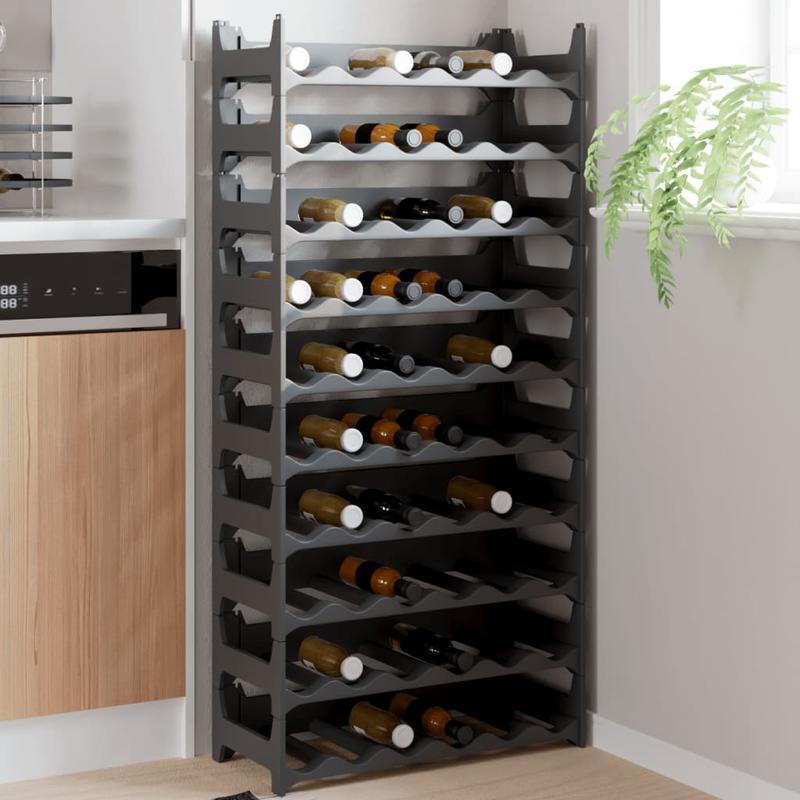 Elegant 60-Bottle Stackable Wine Rack - Durable PP Material, Sleek Black Design for Modern Kitchens & Living Rooms, Ideal for Displaying Wine Collections, Wine Lover Gifts