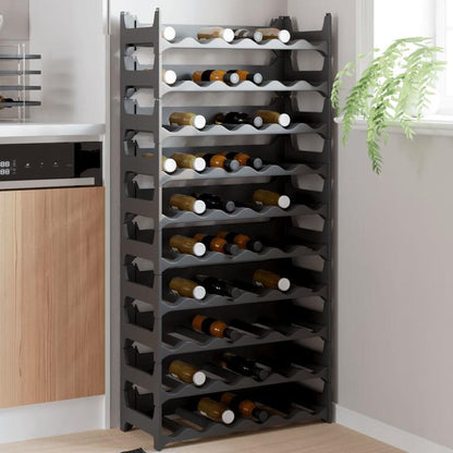 Elegant 60-Bottle Stackable Wine Rack - Durable PP Material, Sleek Black Design for Modern Kitchens & Living Rooms, Ideal for Displaying Wine Collections, Wine Lover Gifts