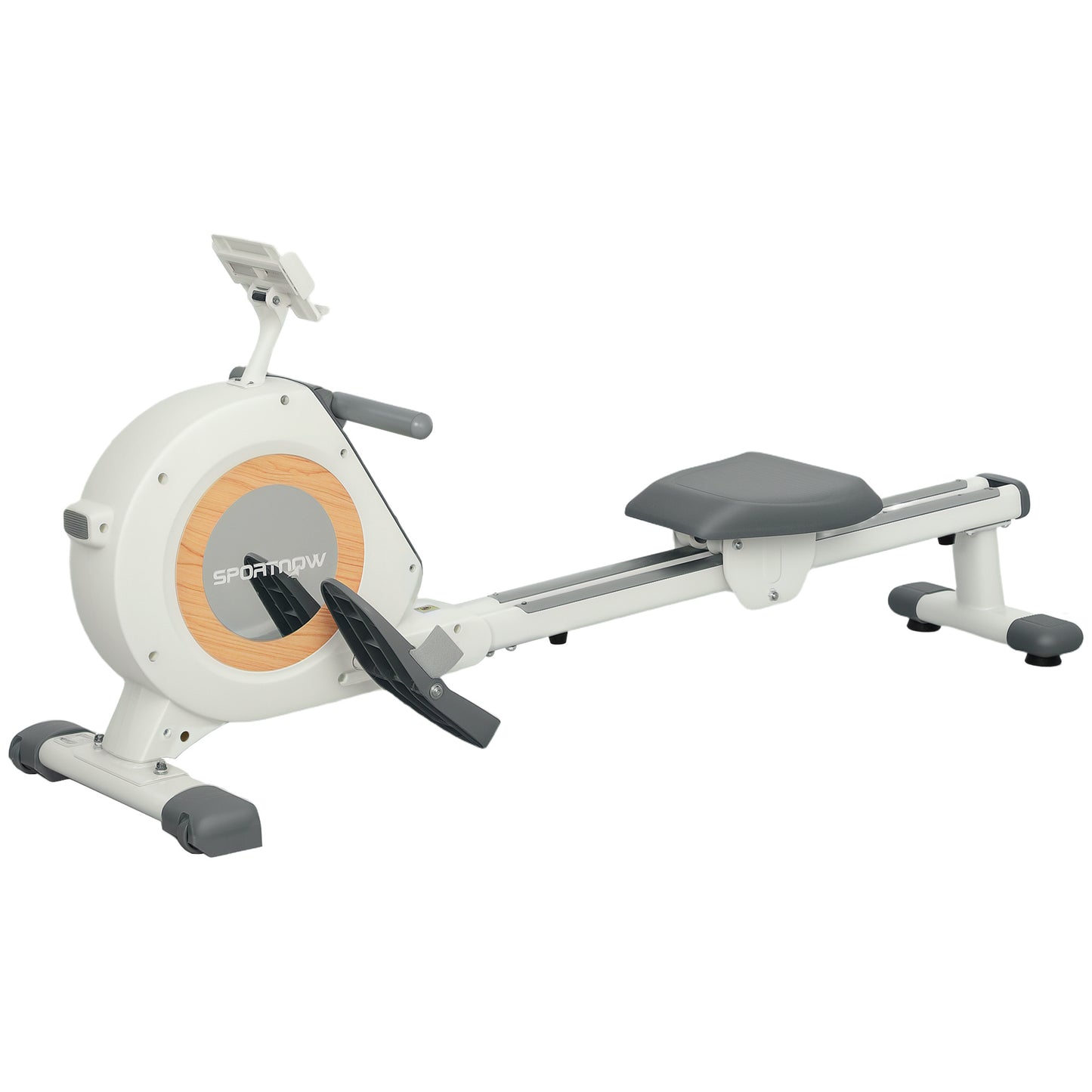 Roeitrainer – Roeimachine – Fitnessapparaat – Indoor Rower – Home Gym – 16 Verstelbare Weerstandsniveaus – LCD Display Met Telefoonhouder – Max. 150 Kg Draagkracht – Compact Design – Wit