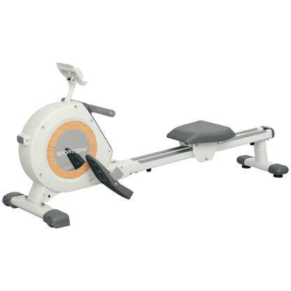 Roeitrainer – Roeimachine – Fitnessapparaat – Indoor Rower – Home Gym – 16 Verstelbare Weerstandsniveaus – LCD Display Met Telefoonhouder – Max. 150 Kg Draagkracht – Compact Design – Wit