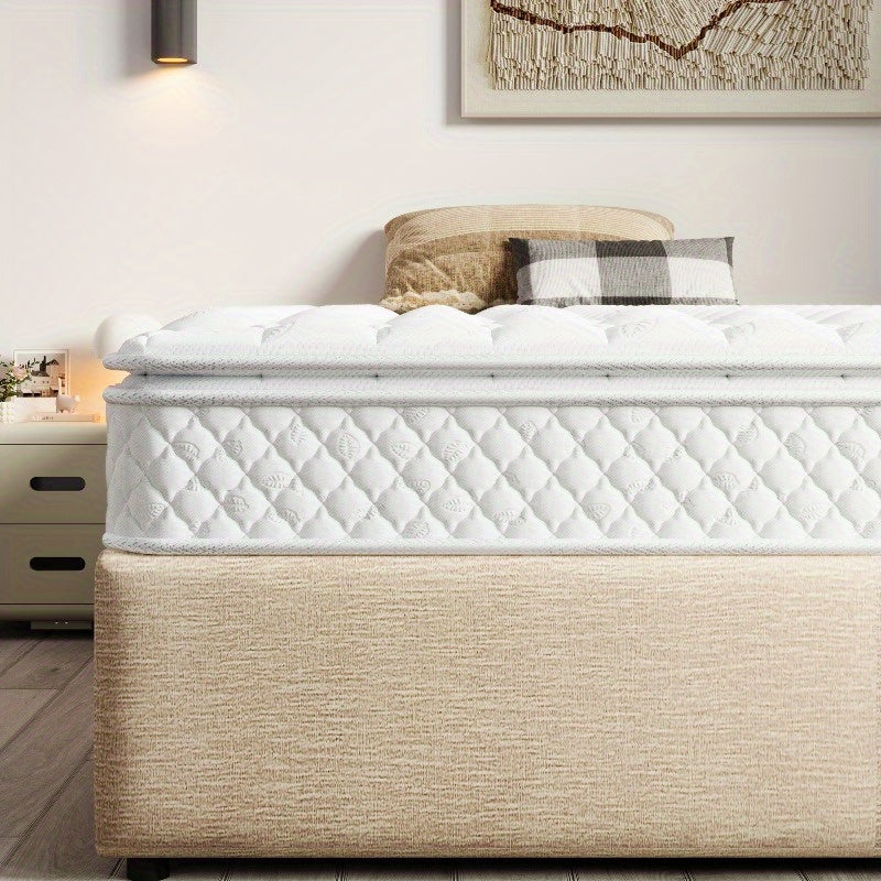 7-Zones Pocketvering Matras – Stevig Matras – Pocketveer Matras – Comfort Matras – Tweepersoons Matras – Wit – 160x200 cm – Koudschuim Kern – 25 cm Hoogte