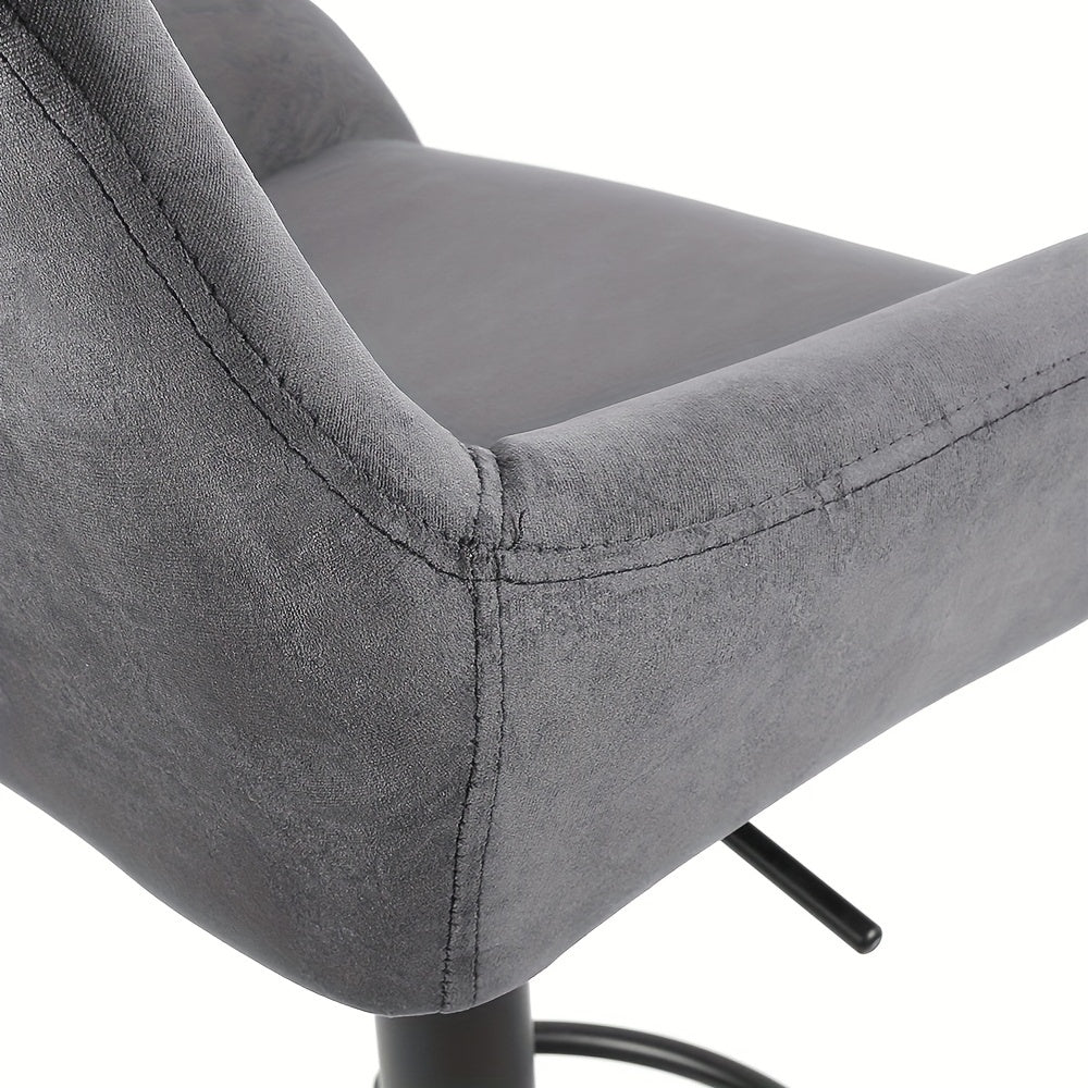 Barstoel – Barkruk – Barstoelen – Keukenstoel – Zithoekstoel – Set van 2 – 360° Draaibaar – Verstelbare Zithoogte 86-106 cm – Fluwelen Bekleding – Zwart Metalen Frame