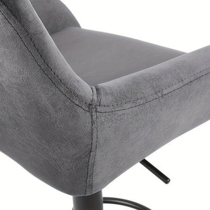 Barstoel – Barkruk – Barstoelen – Keukenstoel – Zithoekstoel – Set van 2 – 360° Draaibaar – Verstelbare Zithoogte 86-106 cm – Fluwelen Bekleding – Zwart Metalen Frame