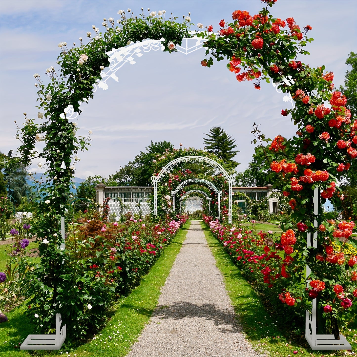 Witte Metalen Tuinboog – Tuinarche – Bruiloftsboog – Feestboog – Ceremonieboog – Duurzaam Metaal – Groot Formaat 220x240 cm