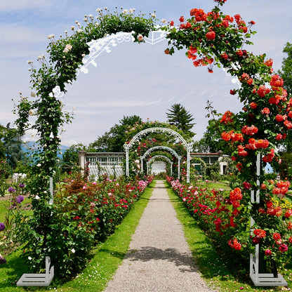Witte Metalen Tuinboog – Tuinarche – Bruiloftsboog – Feestboog – Ceremonieboog – Duurzaam Metaal – Groot Formaat 220x240 cm