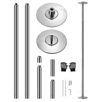 Paaldanspaal – Danspaal – Pole Dance Paal – Fitnesspaal – Spinpaal – Verstelbaar 2,03-2,74 m – Aluminiumlegering Met Roterende En Statische Functie
