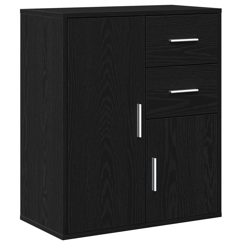 Modern Black Oak Sideboard with Removable Storage Drawers & Doors - 60x31x70cm, Minimalist Design for Living Room, Bedroom, Office - Durable Wood Furniture, Bedroom Organizer, Contemporary Furniture, Sleek Furniture, Sturdy C