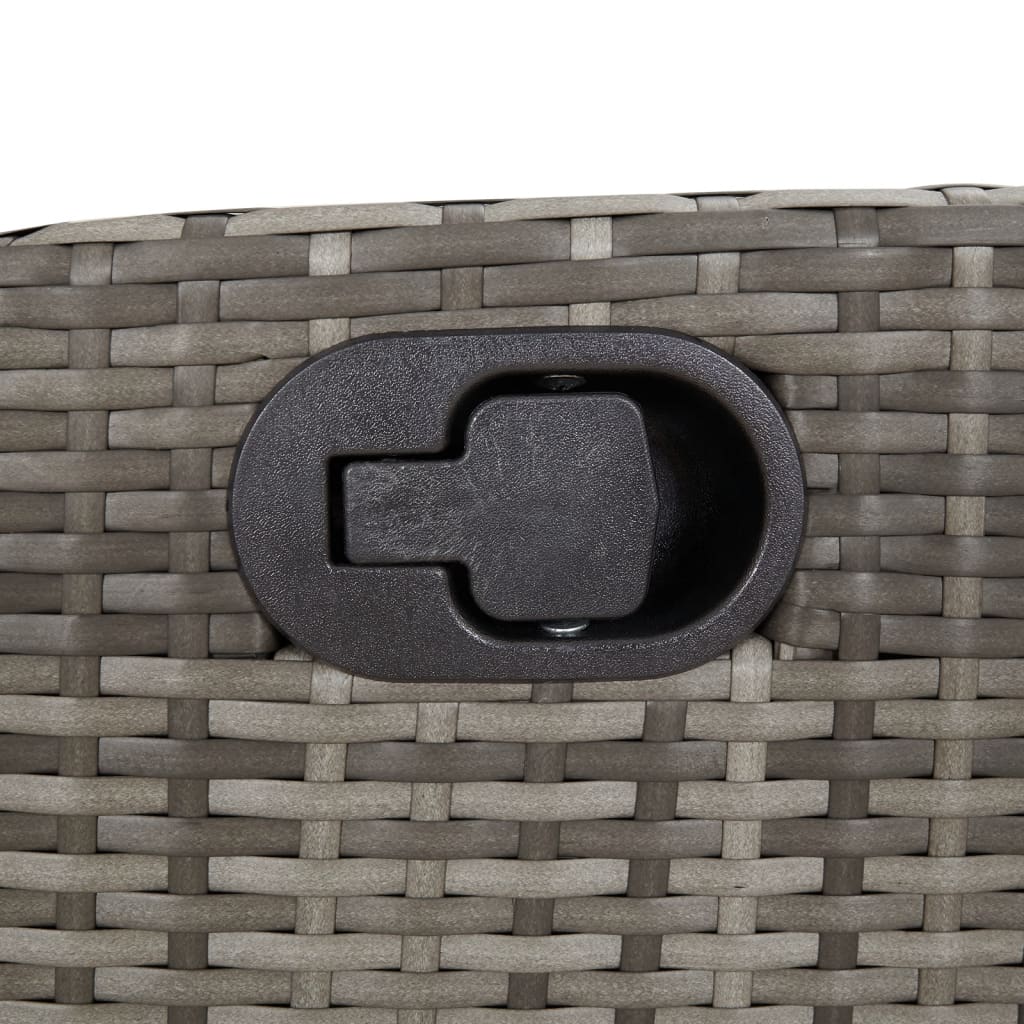 Loungebank – Loungeset – Tuinbank – Buitenbank – Tuinmeubel – Verstelbare Rugleuning – Weerbestendig PE-Rattan Grijs