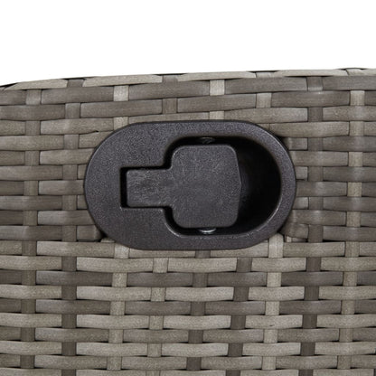 Loungebank – Loungeset – Tuinbank – Buitenbank – Tuinmeubel – Verstelbare Rugleuning – Weerbestendig PE-Rattan Grijs