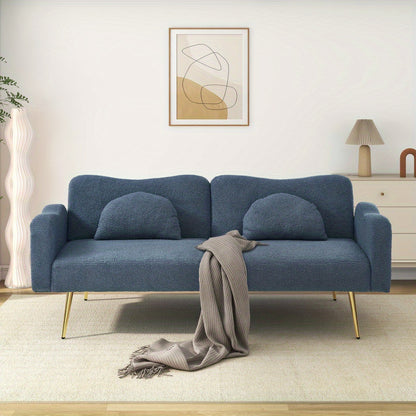 Slaapbank – Sofa Bed – Bedbank – Logeerbed – Zetelbed – 2-Persoons – Verstelbare Rugleuning – Met Gouden Metalen Poten