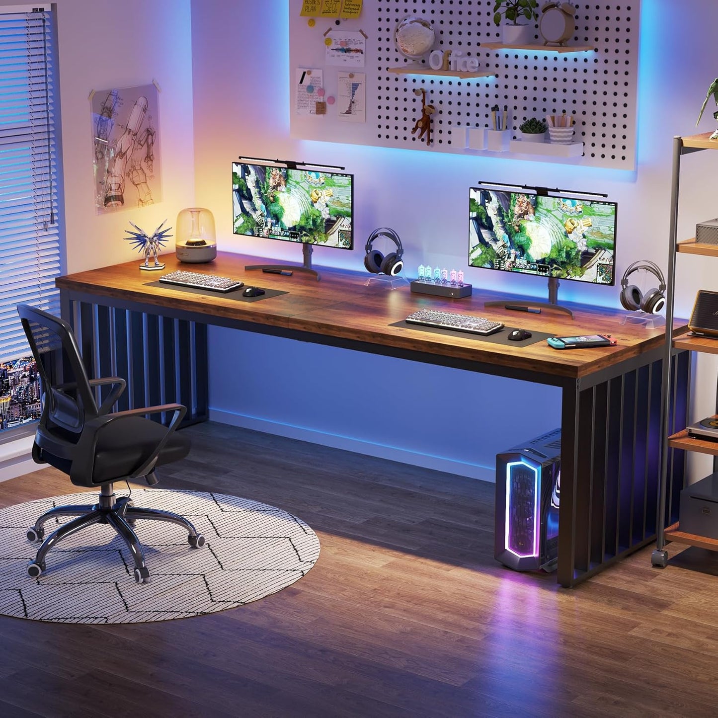 Computertafel – Bureau – Werkplek – PC Tafel – Kantoor Tafel – 180 cm Breed – Stevig Metalen Frame