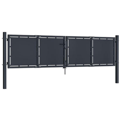 Tuinpoort – Tuindeur – Hekpoort – Schuttingdeur – Poort – Staal – 300x100 cm – Antraciet – Weerbestendig – Modern Design