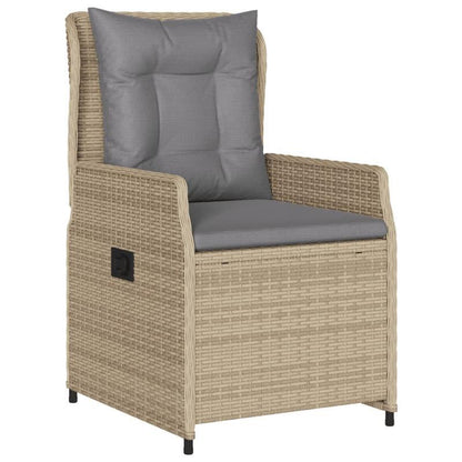 Tuinstoelen – Tuinstoel – Tuinzetel – Balkonstoel – Verstelbare stoel – Set van 2 Beige – Verstelbare Rugleuning – Weerbestendig Polyrattan