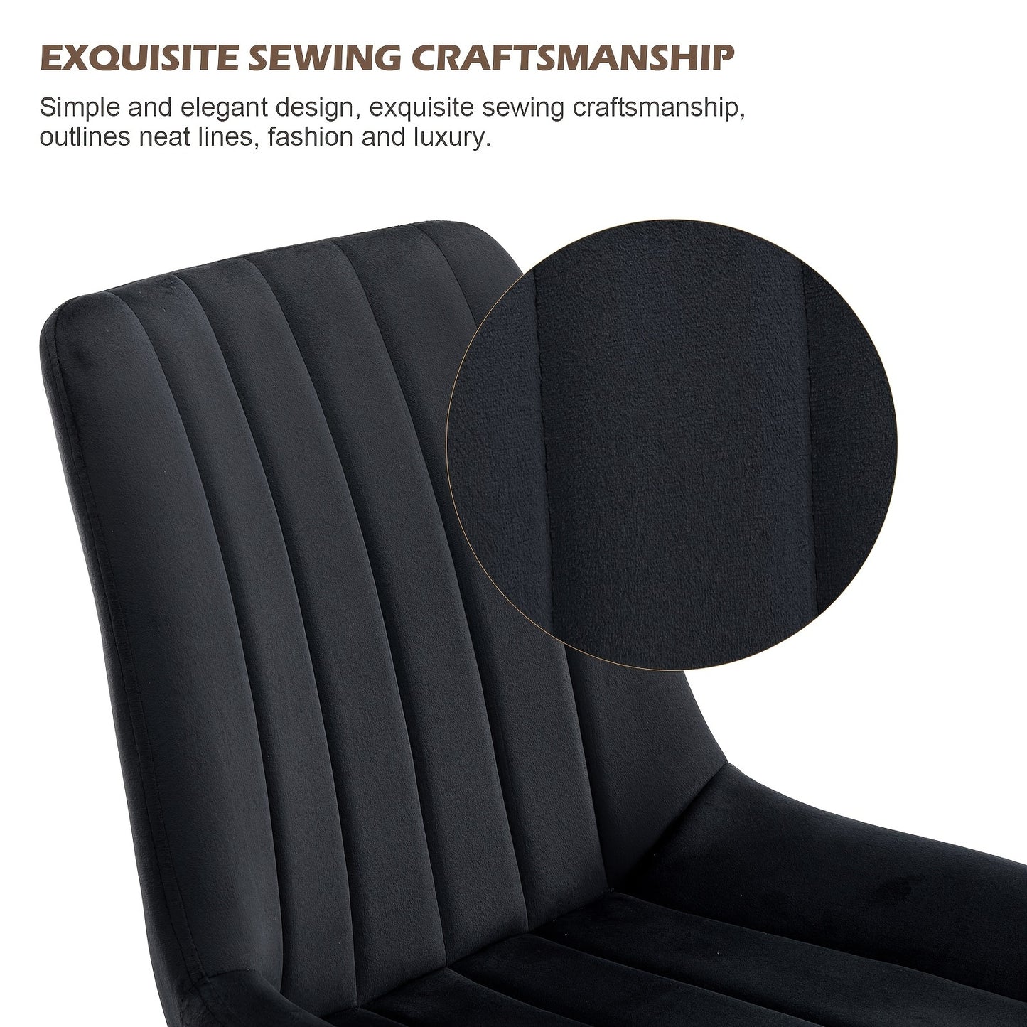 Eetkamerstoelen – Stoelen – Keukenstoelen – Velvet Stoelen – Set Van 2 Zwart – Metalen Poot – Comfortabel Memory Foam