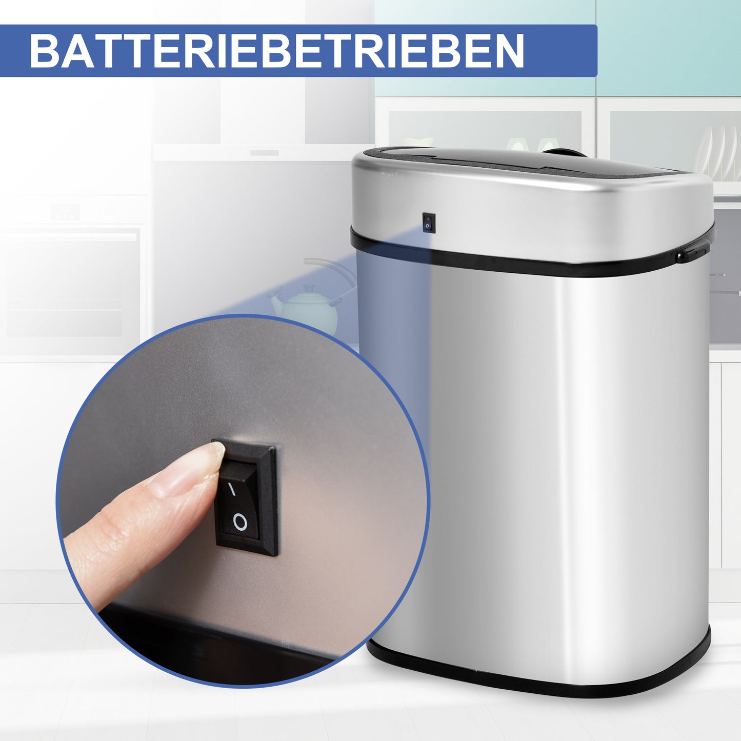 Prullenbak Sensor – Sensorprullenbak – Afvalbak – Touchprullenbak – Afvalemmer – 58 Liter – Waterdicht RVS Met Bewegingssensor
