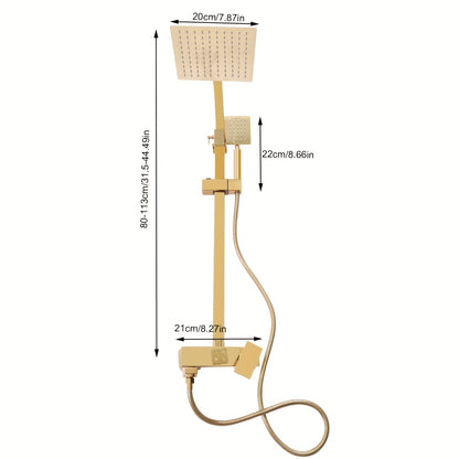 Golden Shower System – Regendouche – Douche Set – Mengkraan – Douchefittingen – Koperen Materiaal – Wandmontage