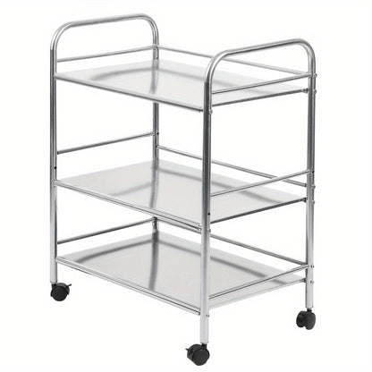 Opberwagen – Opbergwagen – Opbergrek – Werkplaatswagen – Verrijdbare Kar – 3-laags Metalen Frame – Soepele Wielen – 61x36x75 cm – Stevig & Duurzaam
