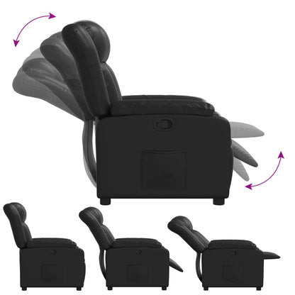 Elektrische Relaxstoel – Relaxfauteuil – Elektrisch Verstelbare Stoel – TV Stoel – Fauteuil – Zwart – Verstelbare Rugleuning Tot 135° – Kunstleren Bekleding