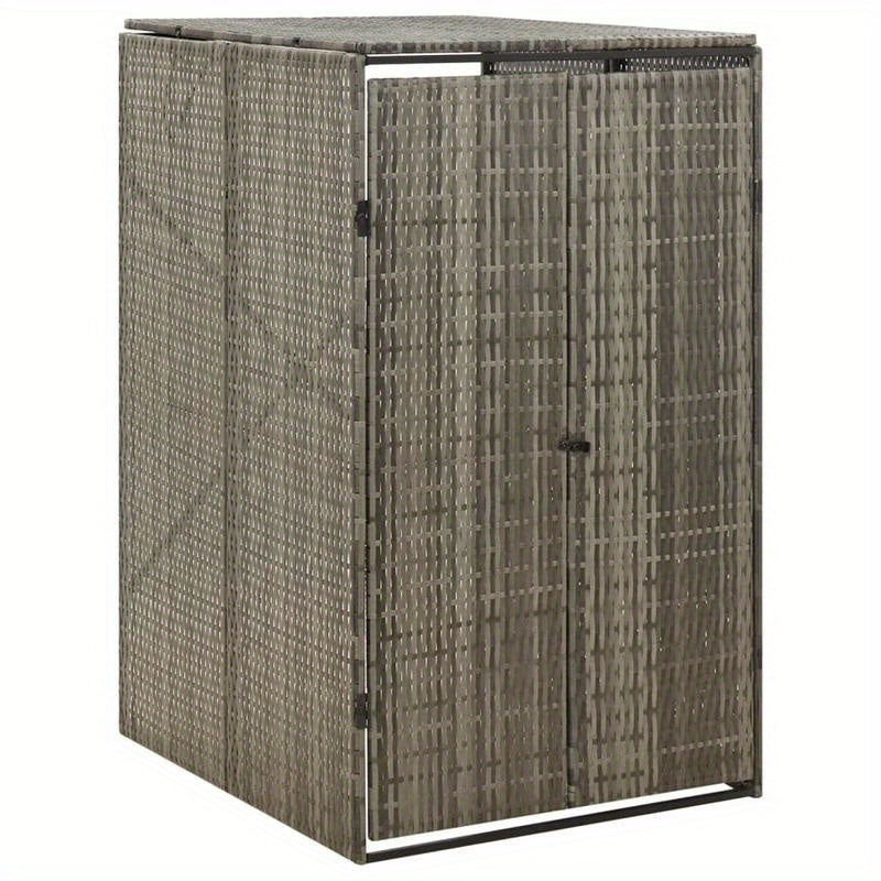 Afvalbak – Prullenbak – Vuilnisbak – Afvalcontainer – Afvalemmer – Groen – Polyrattan – Duurzaam & Lekvrij – 70x80x117 cm – Voor Thuis en Kantoor