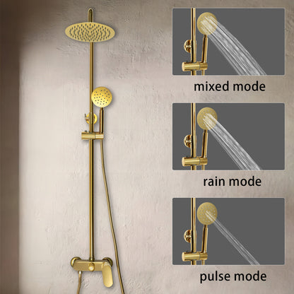 Doucheset – Regendouche – Douchekraan – Douchekop – Showerrail – Titanium & RVS – Verstelbare Hoogte 81-113,5 cm