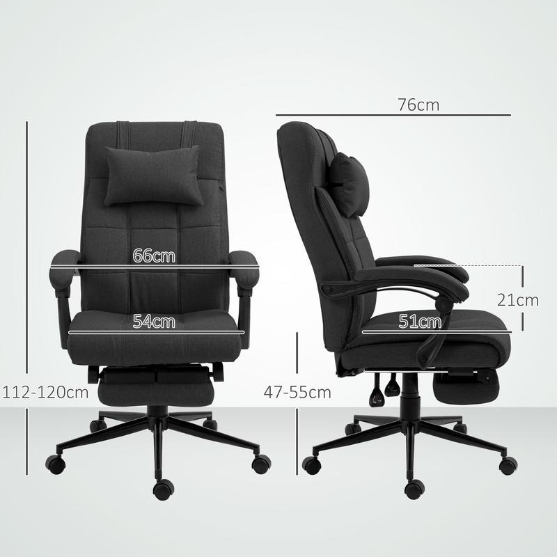 Ergonomische Bureaustoel – Ergonomische Stoel – Bureaustoel Met Voetensteun – Draaistoel – Kantoorstoel – Verstelbare Lendensteun – Uitschuifbare Voetensteun – Stevige Basis Met 5 Zwenkwielen