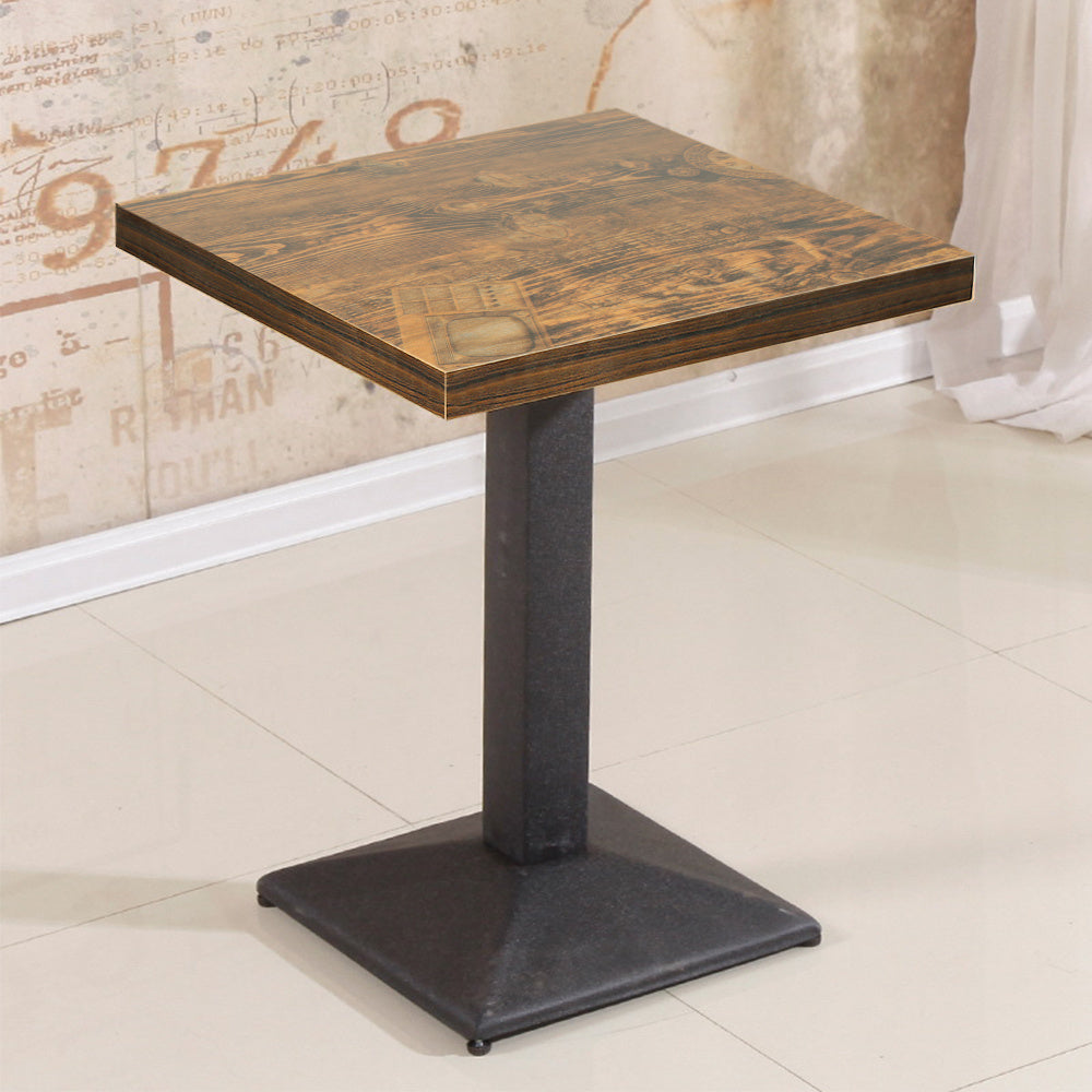 Eettafel – Tafel – Bijzettafel – Werktafel – Vierkante Tafel – Houtkleur – Enkele Poot – Compact 60x60x75 cm