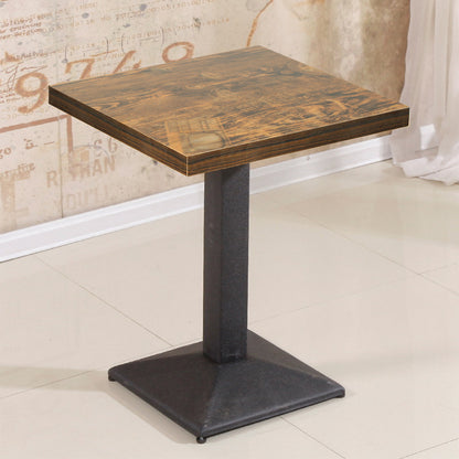 Eettafel – Tafel – Bijzettafel – Werktafel – Vierkante Tafel – Houtkleur – Enkele Poot – Compact 60x60x75 cm